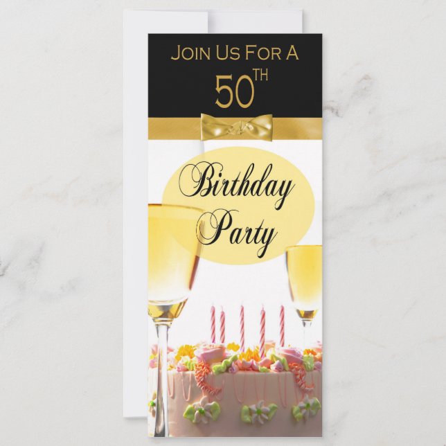 50th Birthday Party Personalised Invitation (Front)