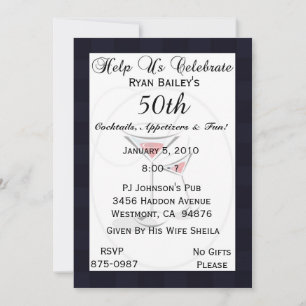 50th Birthday Party Personalised Invitation