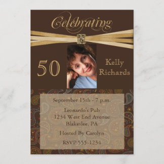 50th Birthday Party Personalised Photo Invitations