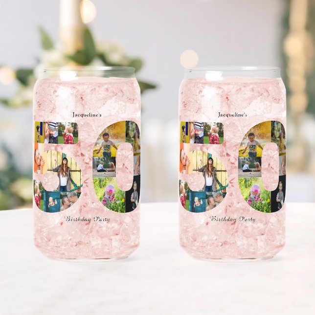 50th Birthday Party Photo Collage  Can Glass (Insitu (Wedding))