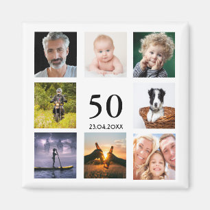 50th birthday party photo collage guy magnet