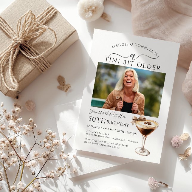 50th Birthday Party Photo  Espresso Martini Invitation (Creator Uploaded)