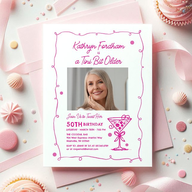 50th Birthday Party Photo Espresso Martini Invitation (Creator Uploaded)