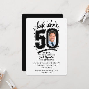 50th Birthday Party Photo Frame Invitation