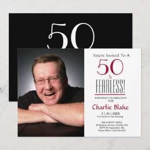 50th Birthday Party Photo  Invitation