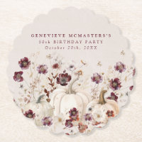 50th Birthday Party Pumpkin Wildflower Custom