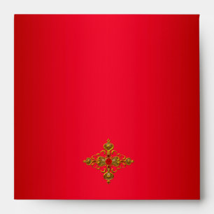 50th Birthday Party Red Zebra Gold Black 2 Envelope