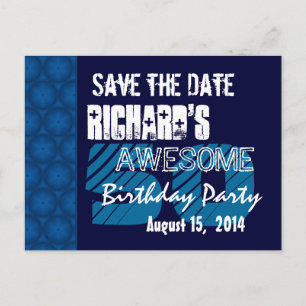 50th Birthday Party Save the Date Blue Midnight Announcement Postcard
