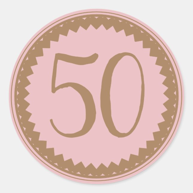 50th Birthday Party Silver Glitter Classic Classic Classic Round Sticker (Front)