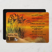 50th Birthday Party Sunset Beach Grasses Stilettos