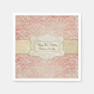 50th Birthday Party Vintage French Regency Lace Napkin