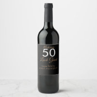 50th Birthday party wedding wine label