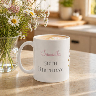 50th Birthday Party Wildflower Coffee Mug