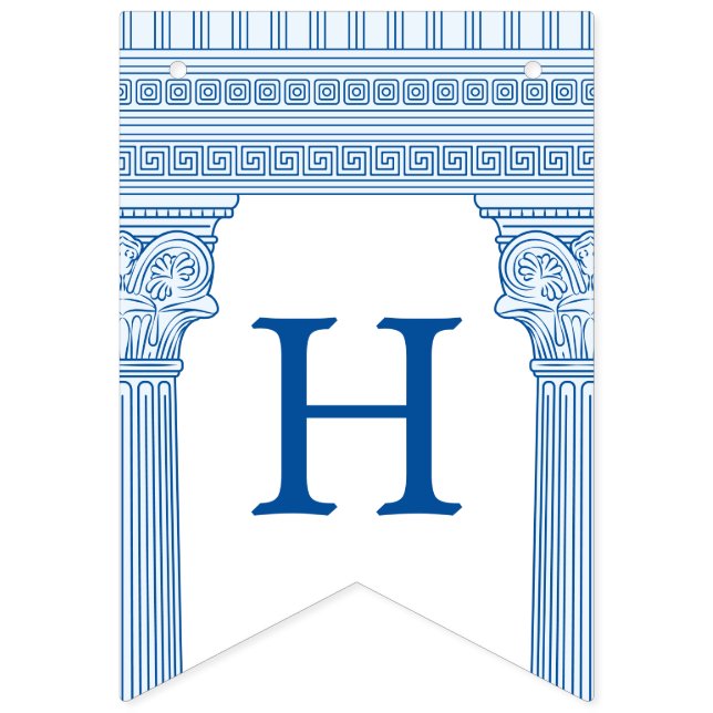 50th birthday party with custom colour Greek templ Bunting (Second Flag)