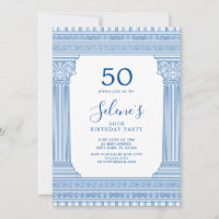 50th birthday party with custom colour Greek templ