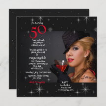 50th Birthday Party Young Girl Cocktail Invitation