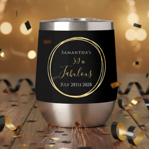 50th Birthday Personalised Black Gold