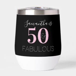 50th Birthday Personalised Black Pink White