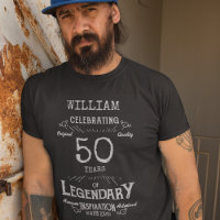 50th Birthday Personalised Men Silver Grey Text