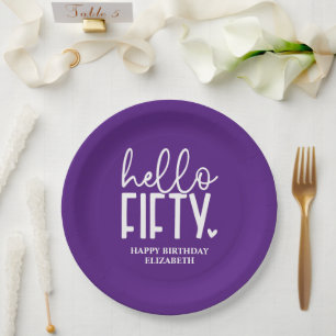 50th Birthday Personalised Paper Plate
