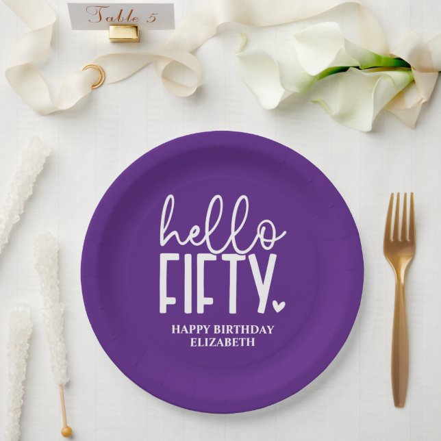 50th Birthday Personalised Paper Plate (Wedding)