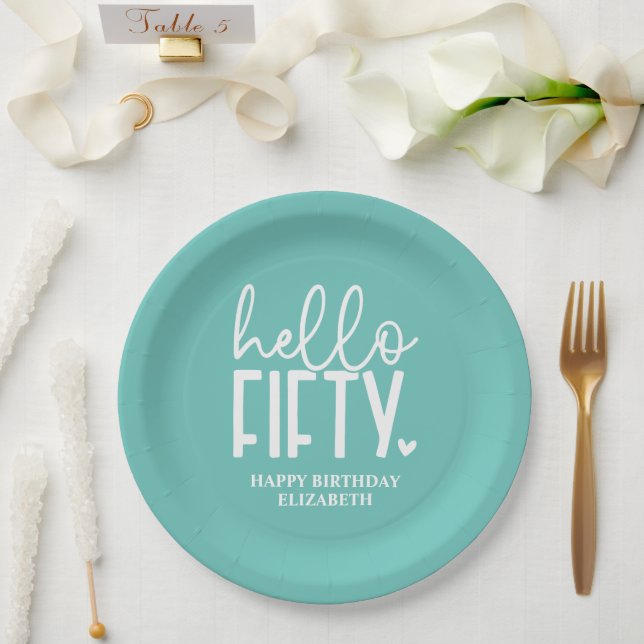 50th Birthday Personalised Paper Plate (Wedding)