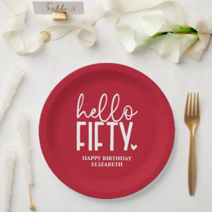 50th Birthday Personalised Paper Plate