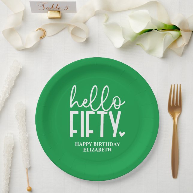 50th Birthday Personalised Paper Plate (Wedding)