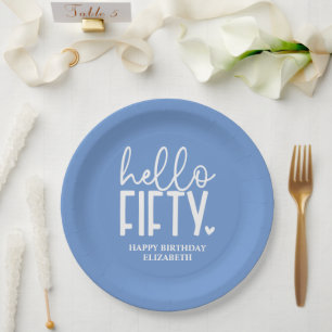 50th Birthday Personalised Paper Plate