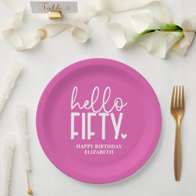 50th Birthday Personalised Paper Plate (Wedding)