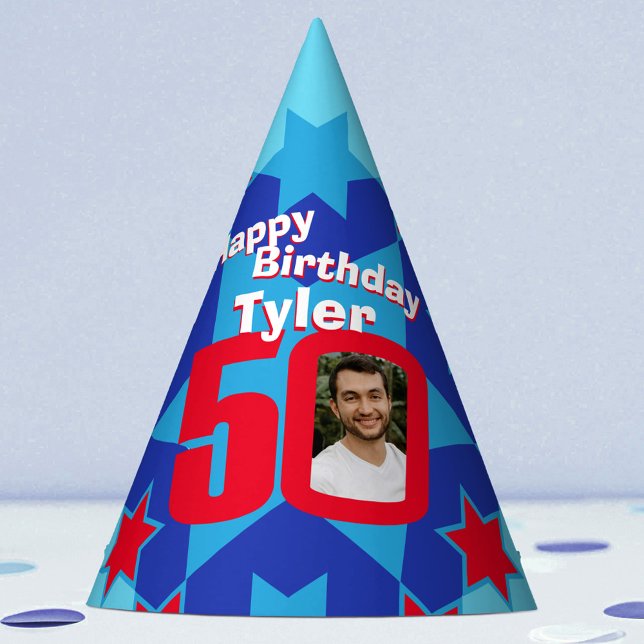 50th birthday personalised photo star name hat (Creator Uploaded)