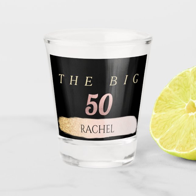 50th Birthday Personalised Shot Glass (Front)