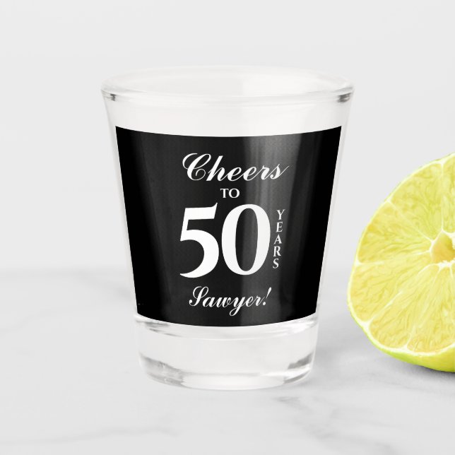 50th Birthday Personalised Shot Glass (Front)