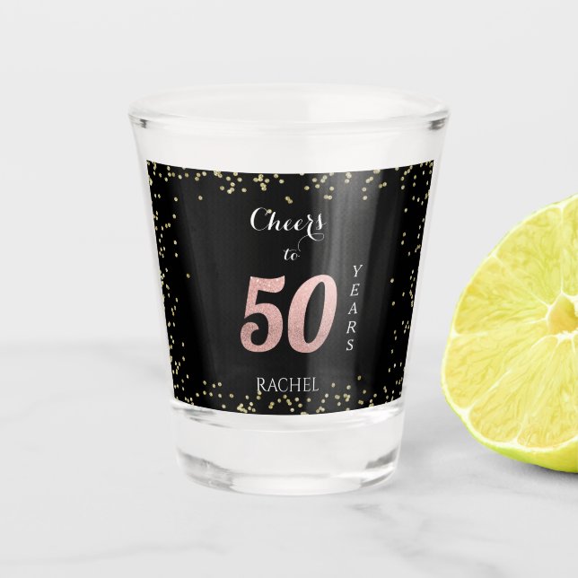 50th Birthday Personalised Shot Glass (Front)