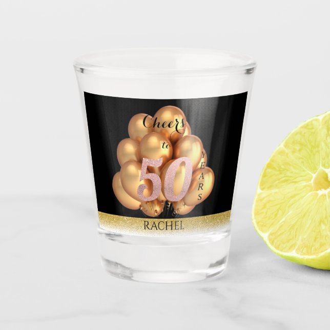 50th Birthday Personalised Shot Glass (Front)