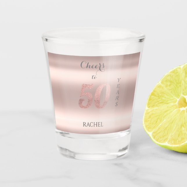 50th Birthday Personalised Shot Glass (Front)