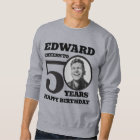  50th Birthday photo and name mono tone black