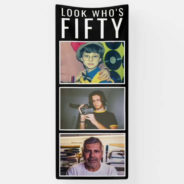 50th Birthday Photo Banner (Vertical)