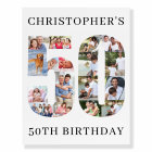 50th Birthday Photo Collage Number 50 Personalised