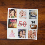 50th birthday photo collage woman white jigsaw puzzle<br><div class="desc">A gift for a woman's 50th birthday,  celebrating her life with a collage of 8 of your photos.  Templates for a name,  age 50 and a date.  Date of birth or the date of the anniversary.  Coral and burgundy coloured letters.  White background.</div>