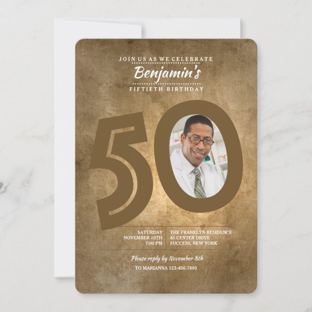 50th Birthday Photo Invitation (Front)