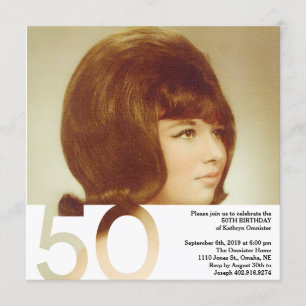50th Birthday Photo Invitation - 5.25 x 5.25