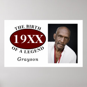50th Birthday Photo Template Birth Of A Legend Poster