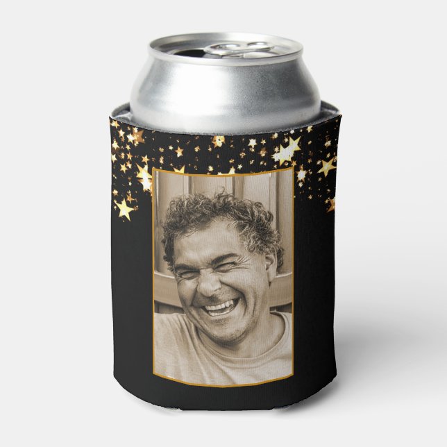 50th Birthday Photo Template Cheers and Beers Can Cooler (Can Front)