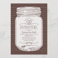 50th Birthday Picnic Party Rustic Mason Jar
