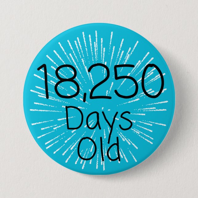 50th birthday pin badge 50 yrs old Fifty years (Front)