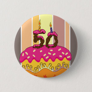 50th Birthday Pin Badge To Match Greeting Card