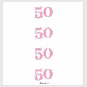 50th Birthday Pink Custom Age Number Fifty Pattern