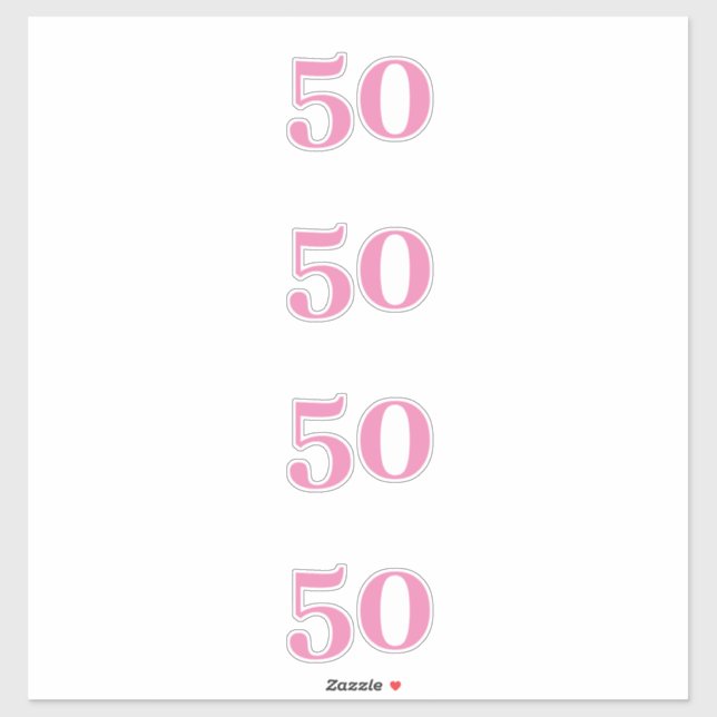 50th Birthday Pink Custom Age Number Fifty Pattern (Sheet)