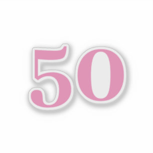 50th Birthday Pink Custom Age Number Fifty Trendy